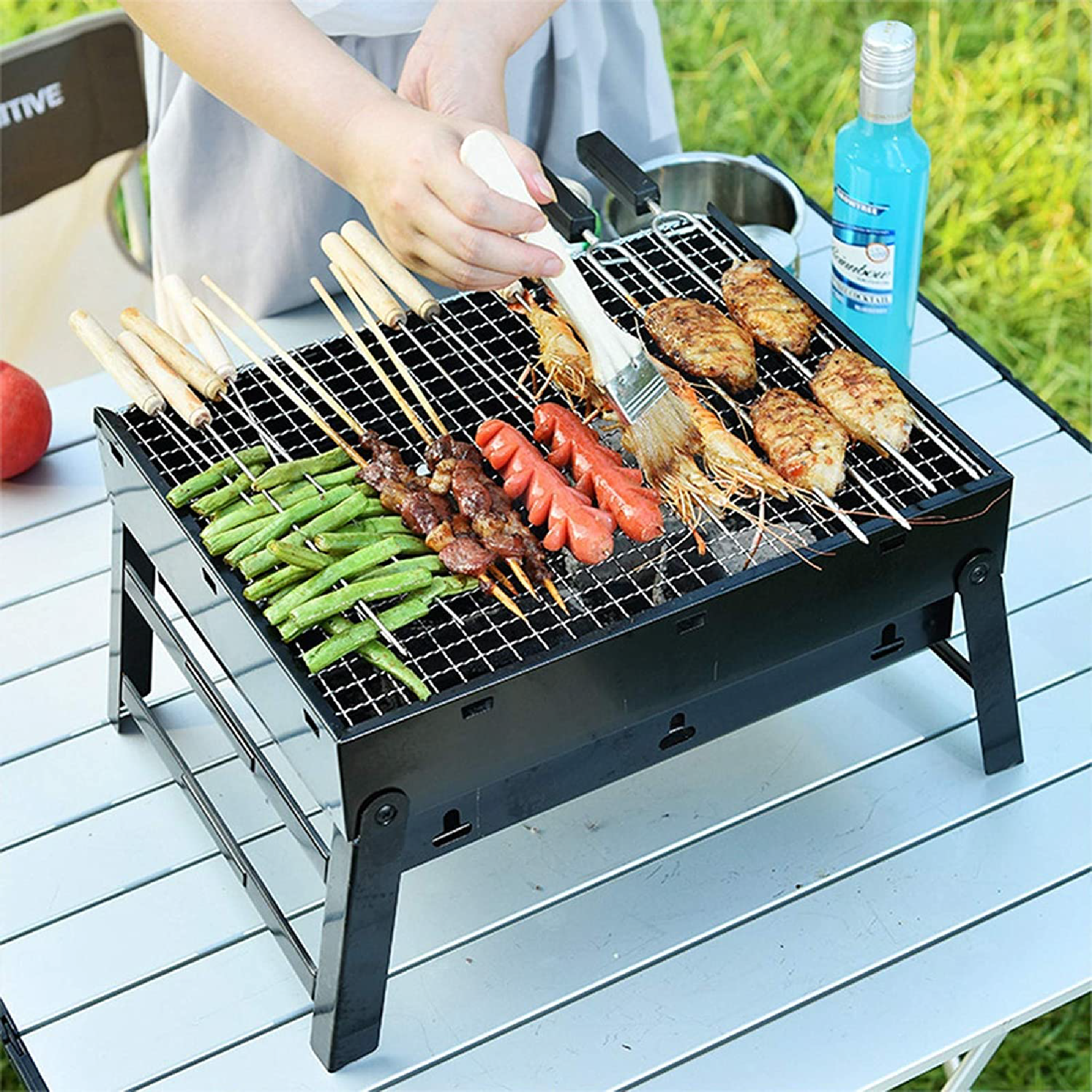 Mini Asador Parrilla A Carbón Portátil