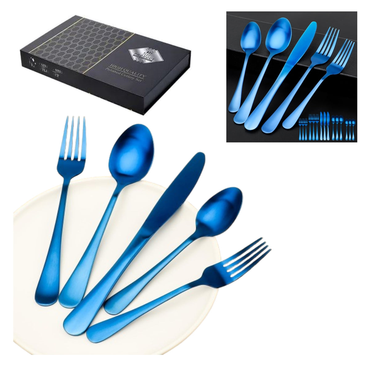 Cubiertos 24 Piezas De Lujo Acero Inoxid