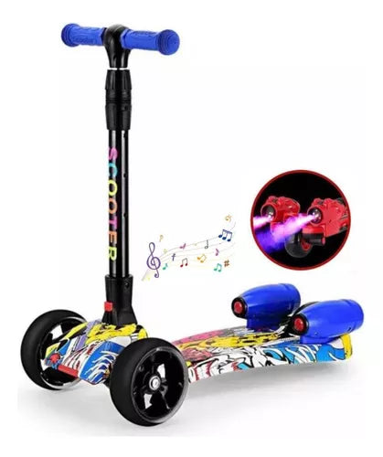 Scooter Monopatín Humo Con Luces