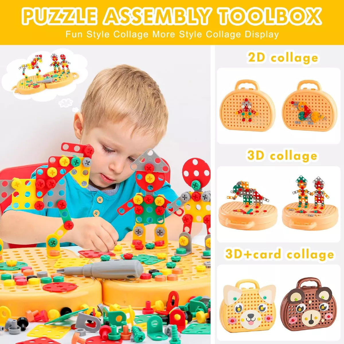 Juego Costruccion Puzzle Taladro 203 Pcs